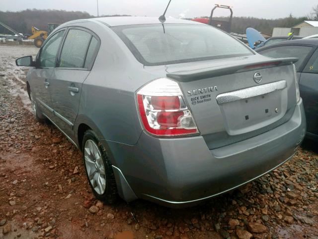 3N1AB6AP7CL674783 - 2012 NISSAN SENTRA 2.0 GRAY photo 3