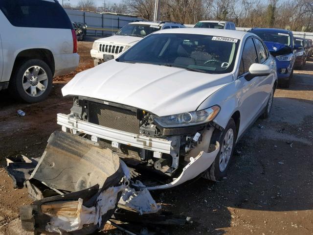 3FA6P0G79ER267952 - 2014 FORD FUSION S WHITE photo 2