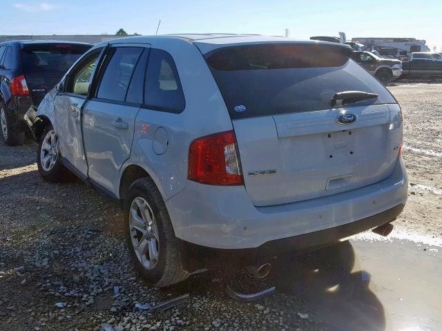 2FMDK3JC3CBA04547 - 2012 FORD EDGE SEL WHITE photo 3