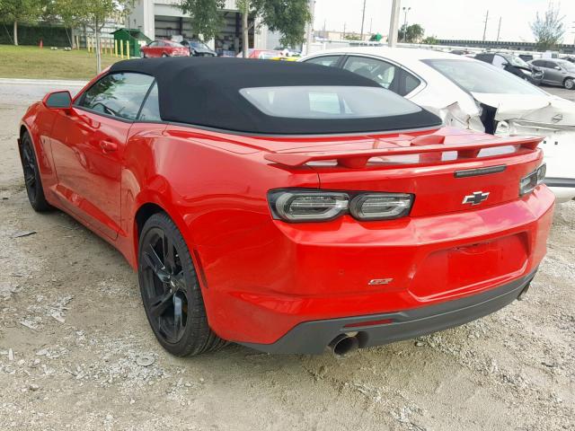 1G1FH3D79K0123027 - 2019 CHEVROLET CAMARO SS RED photo 3