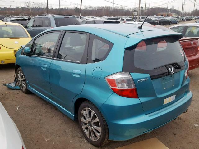 JHMGE8G56DC030509 - 2013 HONDA FIT SPORT TEAL photo 3