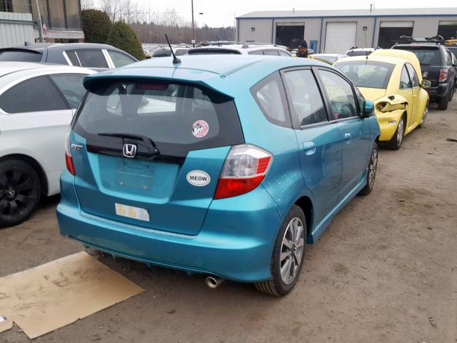 JHMGE8G56DC030509 - 2013 HONDA FIT SPORT TEAL photo 4