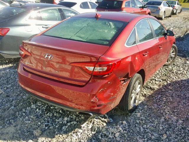 5NPE24AF9GH394489 - 2016 HYUNDAI SONATA SE RED photo 4