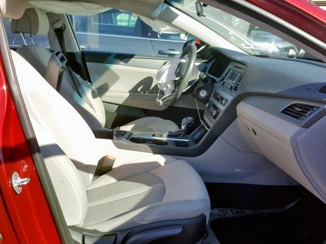 5NPE24AF9GH394489 - 2016 HYUNDAI SONATA SE RED photo 5