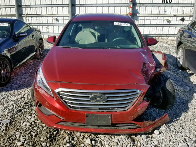 5NPE24AF9GH394489 - 2016 HYUNDAI SONATA SE RED photo 9