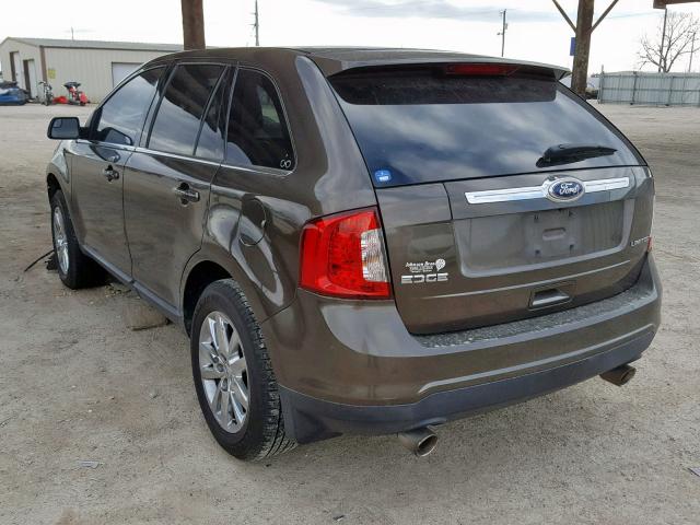 2FMDK3KCXBBA96673 - 2011 FORD EDGE LIMIT BROWN photo 3