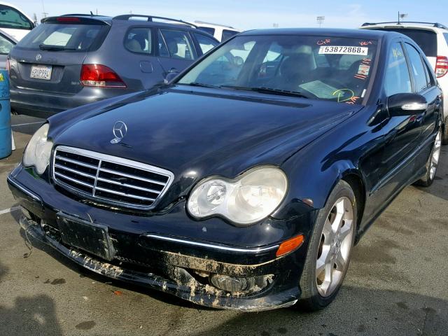 WDBRF52H87F889030 - 2007 MERCEDES-BENZ C 230 BLACK photo 2