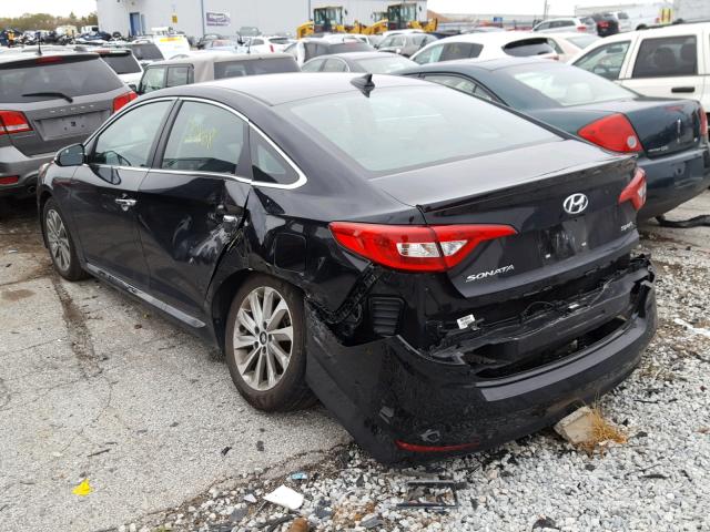 5NPE34AFXHH574241 - 2017 HYUNDAI SONATA SPO BLACK photo 3