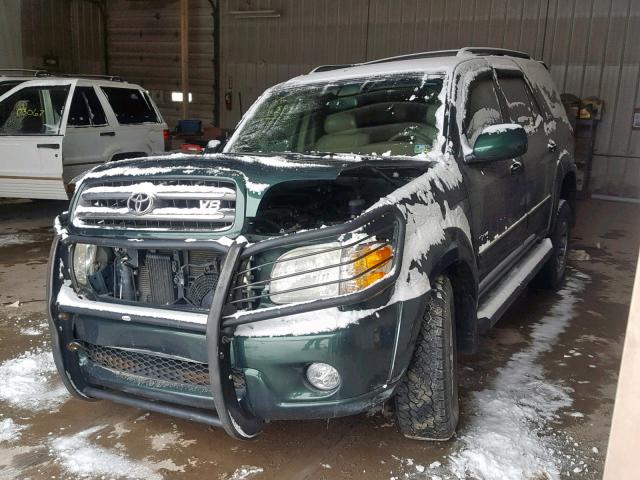 5TDBT48A23S179387 - 2003 TOYOTA SEQUOIA LI GREEN photo 2