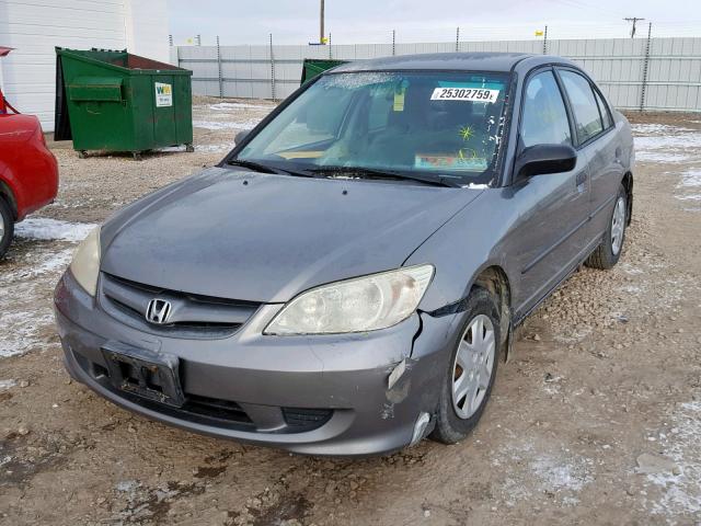 2HGES16415H621221 - 2005 HONDA CIVIC DX GRAY photo 2