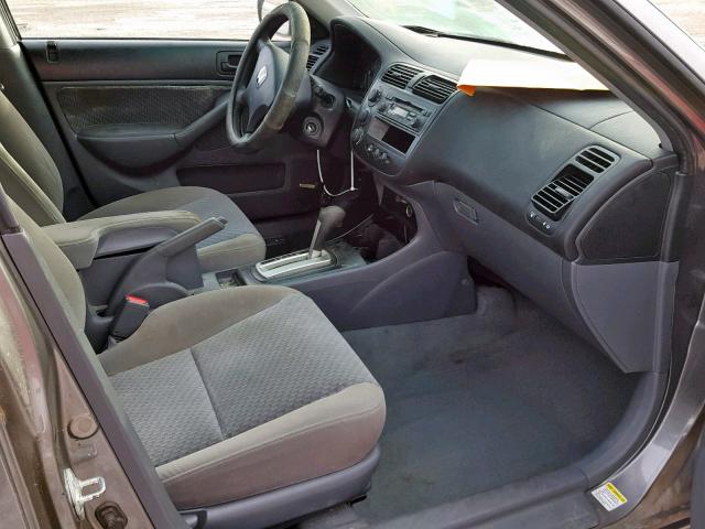 2HGES16415H621221 - 2005 HONDA CIVIC DX GRAY photo 5