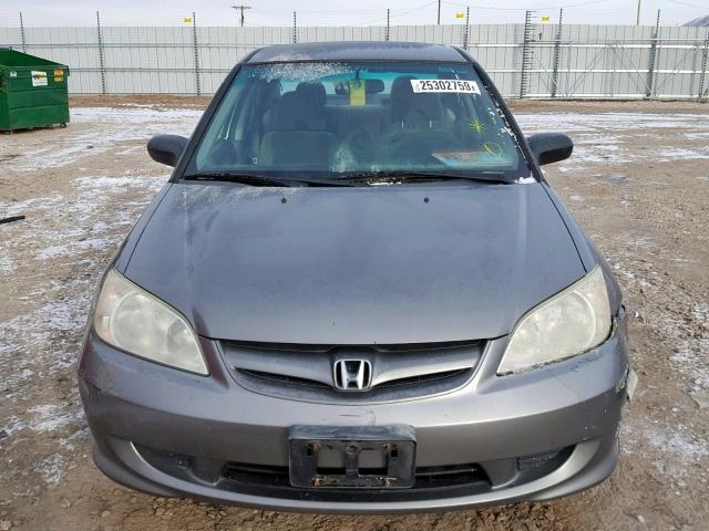 2HGES16415H621221 - 2005 HONDA CIVIC DX GRAY photo 9