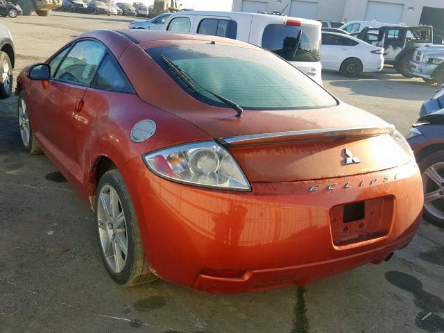 4A3AK64F27E072666 - 2007 MITSUBISHI ECLIPSE ES ORANGE photo 3