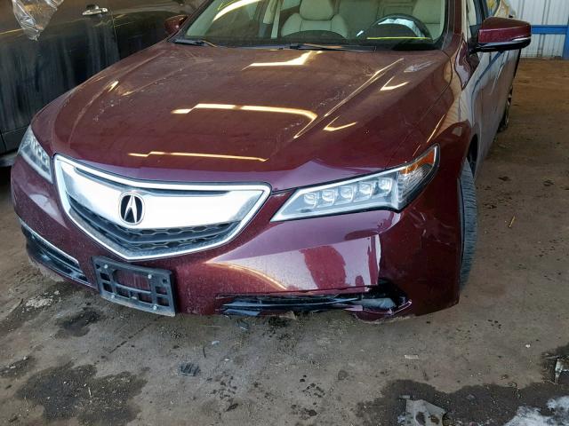 19UUB1F33FA017009 - 2015 ACURA TLX MAROON photo 9