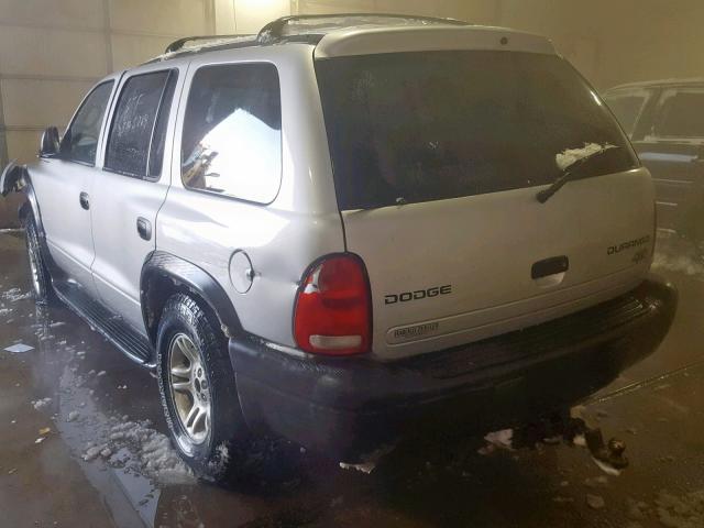 1D4HS38N13F522137 - 2003 DODGE DURANGO SP SILVER photo 3