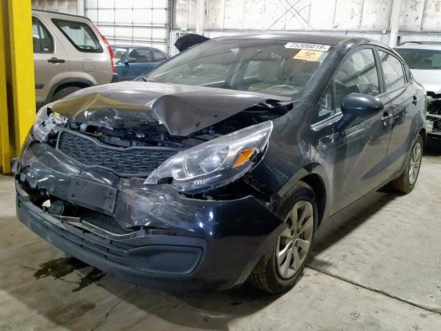 KNADM4A3XD6206982 - 2013 KIA RIO LX BLACK photo 2