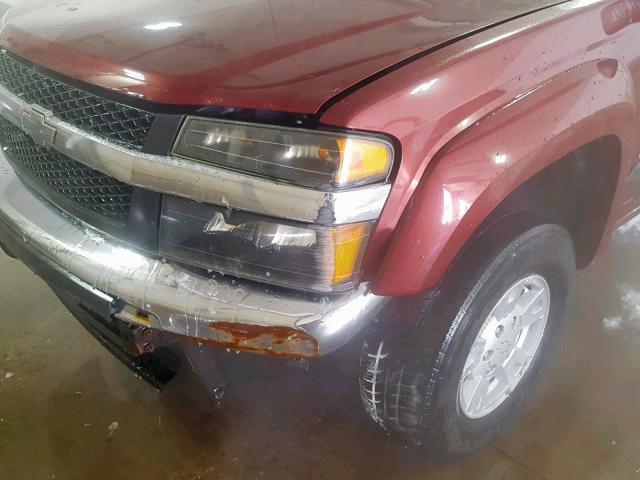 1GCDT13E988105705 - 2008 CHEVROLET COLORADO BURGUNDY photo 9