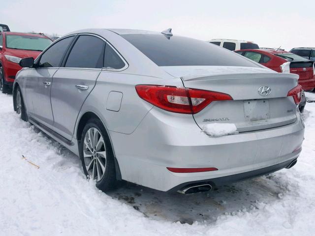 5NPE34AFXHH589435 - 2017 HYUNDAI SONATA SPO SILVER photo 3