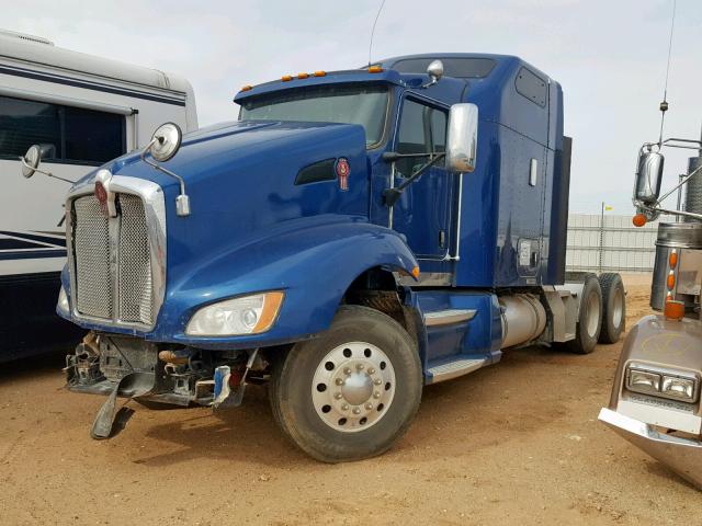 1XKAD48X0EJ386264 - 2014 KENWORTH CONSTRUCTI BLUE photo 2