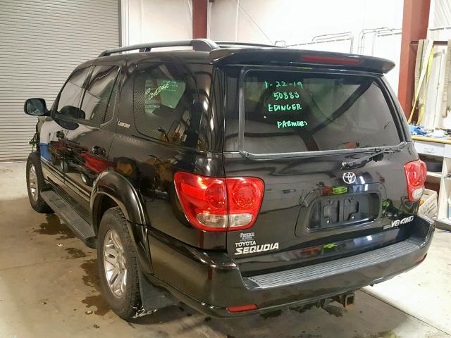 5TDBT48A75S235228 - 2005 TOYOTA SEQUOIA LI BLACK photo 3