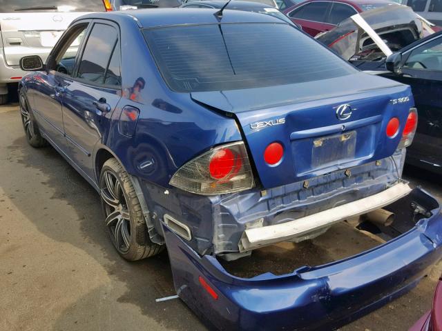 JTHBD192220038810 - 2002 LEXUS IS 300 BLUE photo 3