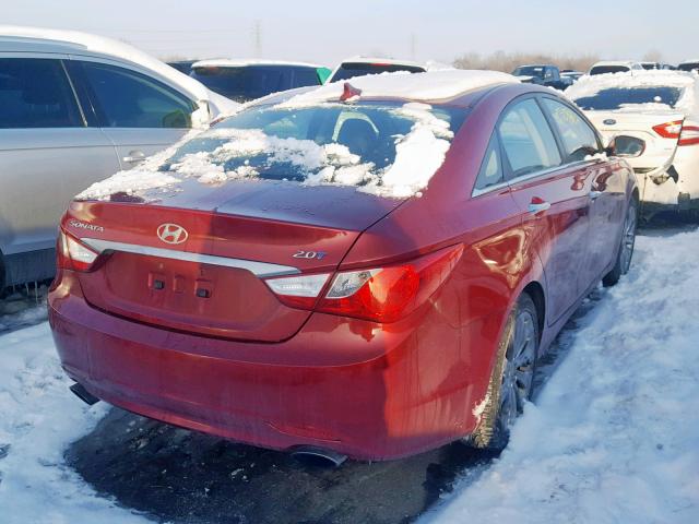 5NPEC4AB0BH190229 - 2011 HYUNDAI SONATA SE RED photo 4