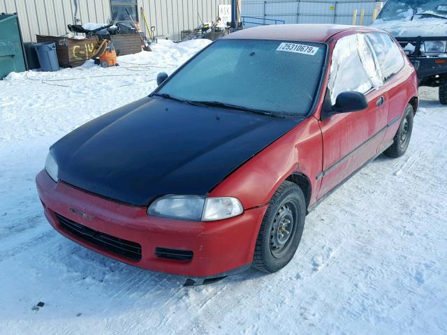 2HGEH246XPH515667 - 1993 HONDA CIVIC DX RED photo 2