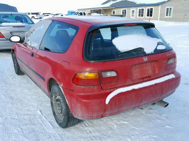 2HGEH246XPH515667 - 1993 HONDA CIVIC DX RED photo 3