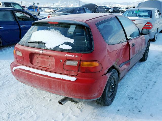 2HGEH246XPH515667 - 1993 HONDA CIVIC DX RED photo 4