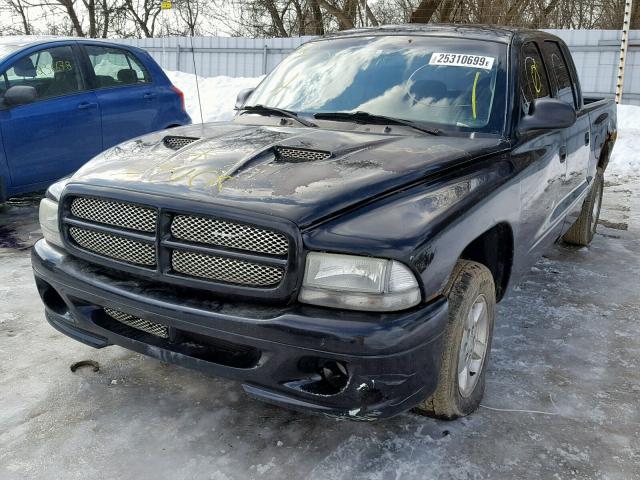 1B7HL2AX31S322297 - 2001 DODGE DAKOTA QUA BLACK photo 2