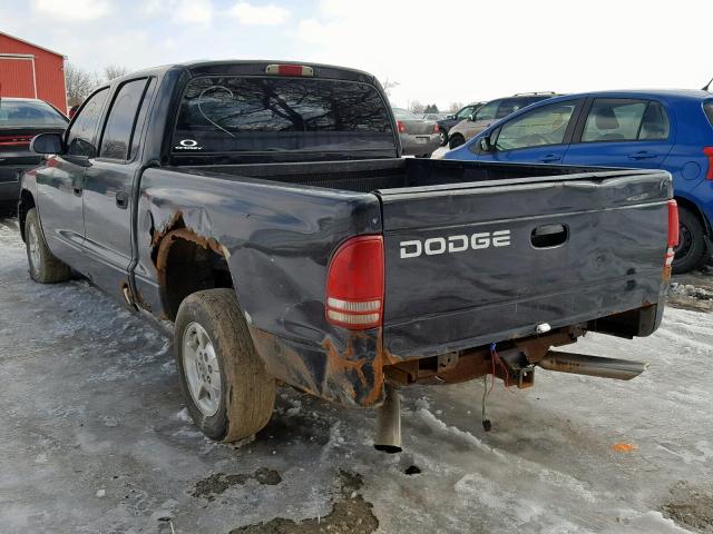 1B7HL2AX31S322297 - 2001 DODGE DAKOTA QUA BLACK photo 3