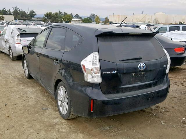 JTDZN3EU2C3145842 - 2012 TOYOTA PRIUS V BLACK photo 3