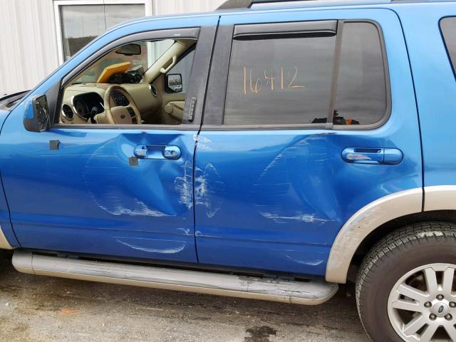 1FMEU6EE5AUA25189 - 2010 FORD EXPLORER E BLUE photo 9