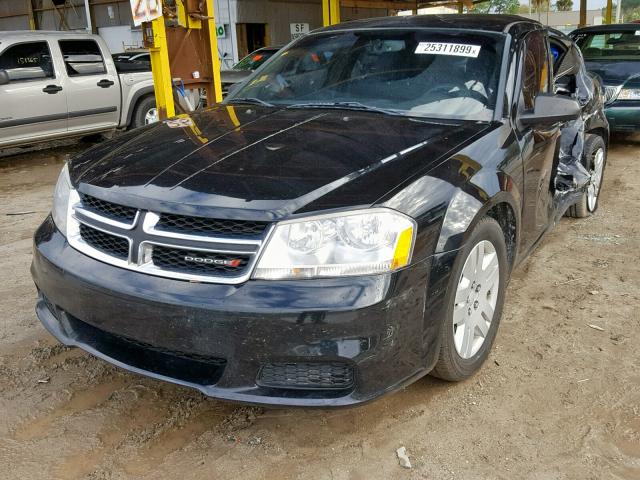 1C3CDZAB8DN653470 - 2013 DODGE AVENGER SE BLACK photo 2