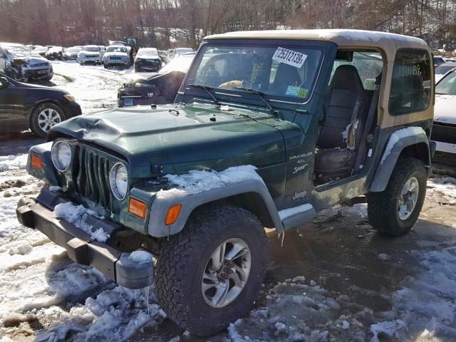 1J4FA49S21P350283 - 2001 JEEP WRANGLER / GREEN photo 2