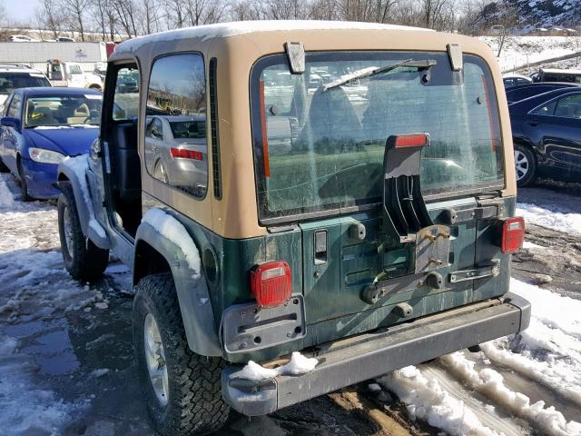 1J4FA49S21P350283 - 2001 JEEP WRANGLER / GREEN photo 3