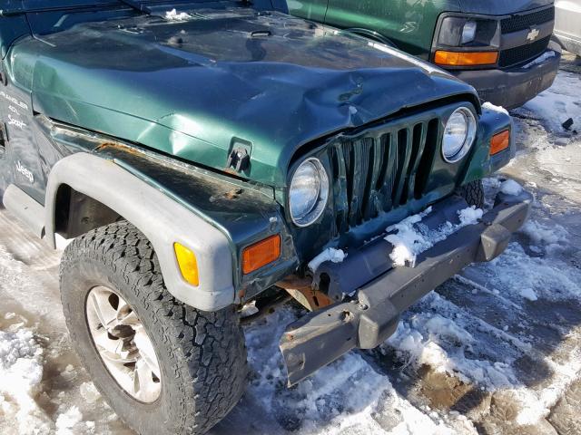 1J4FA49S21P350283 - 2001 JEEP WRANGLER / GREEN photo 9