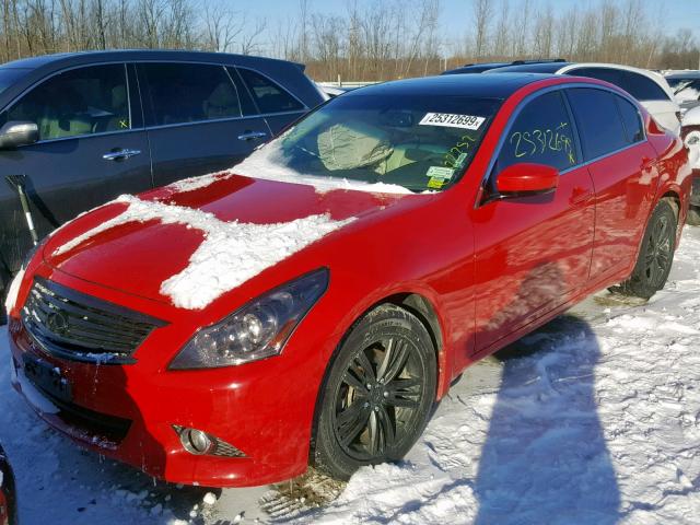 JN1CV6AR9AM455957 - 2010 INFINITI G37 RED photo 2