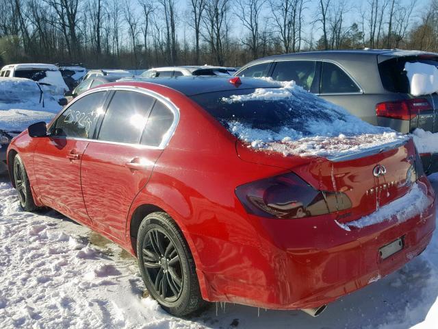 JN1CV6AR9AM455957 - 2010 INFINITI G37 RED photo 3