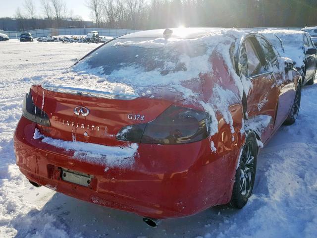 JN1CV6AR9AM455957 - 2010 INFINITI G37 RED photo 4