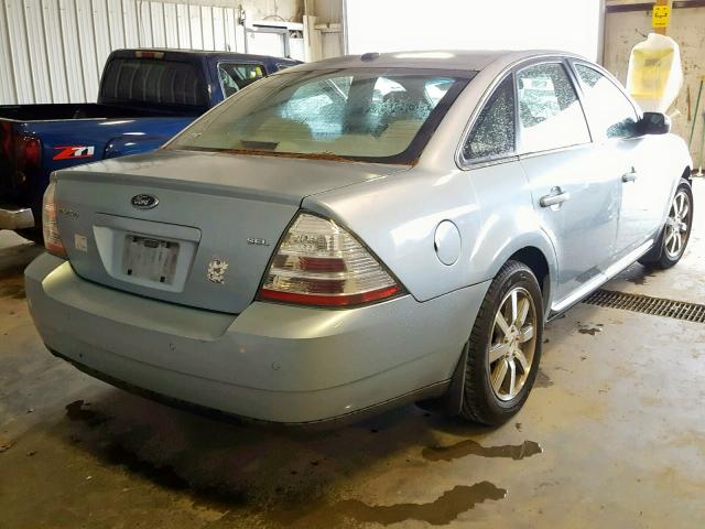 1FAHP24W38G174579 - 2008 FORD TAURUS SEL BLUE photo 4