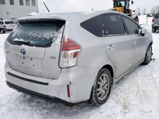 JTDZN3EUXGJ042413 - 2016 TOYOTA PRIUS V SILVER photo 4