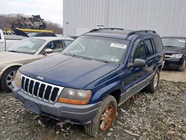 1J4GW48S92C146550 - 2002 JEEP GRAND CHER BLUE photo 2