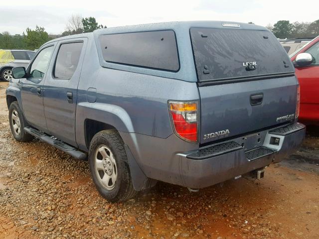 2HJYK16257H541980 - 2007 HONDA RIDGELINE BLUE photo 3