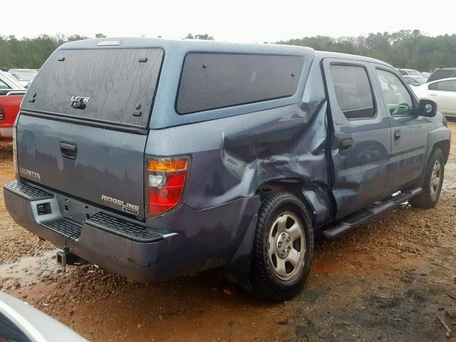 2HJYK16257H541980 - 2007 HONDA RIDGELINE BLUE photo 4