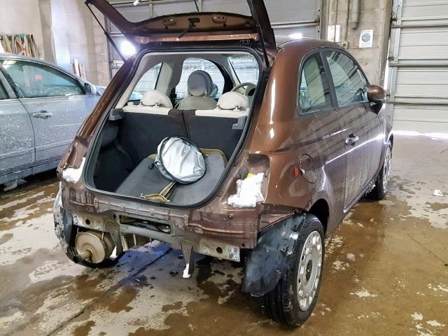 3C3CFFAR2CT106313 - 2012 FIAT 500 POP BROWN photo 4