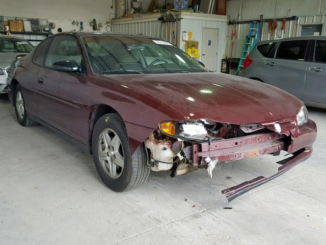 2G1WW12E039270632 - 2003 CHEVROLET MONTE CARL MAROON photo 1