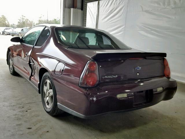 2G1WW12E039270632 - 2003 CHEVROLET MONTE CARL MAROON photo 3