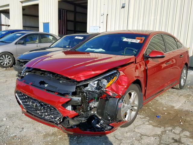 5NPE34AF8JH698112 - 2018 HYUNDAI SONATA SPO RED photo 2