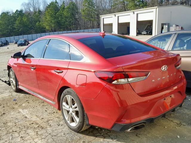 5NPE34AF8JH698112 - 2018 HYUNDAI SONATA SPO RED photo 3